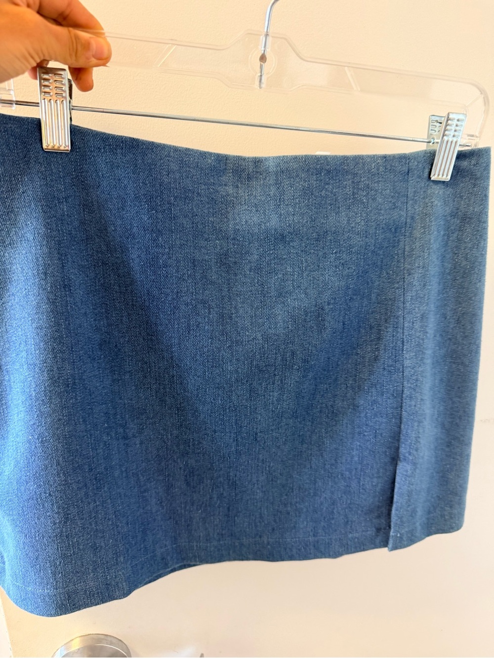 Women's Blue Denim Mini Skirt - Clean A-Line